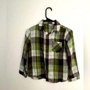 Plaid Green Boys Shirt